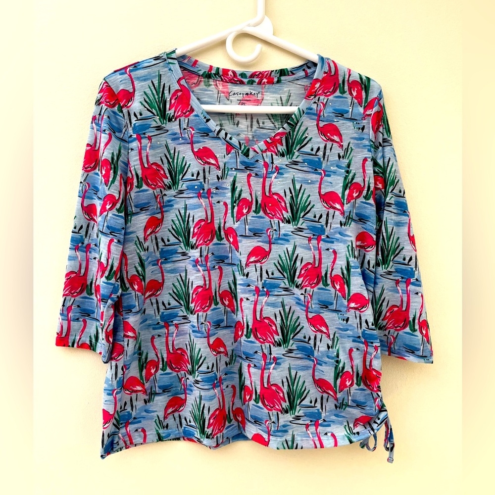 Casey Key Flamingo Print Tee